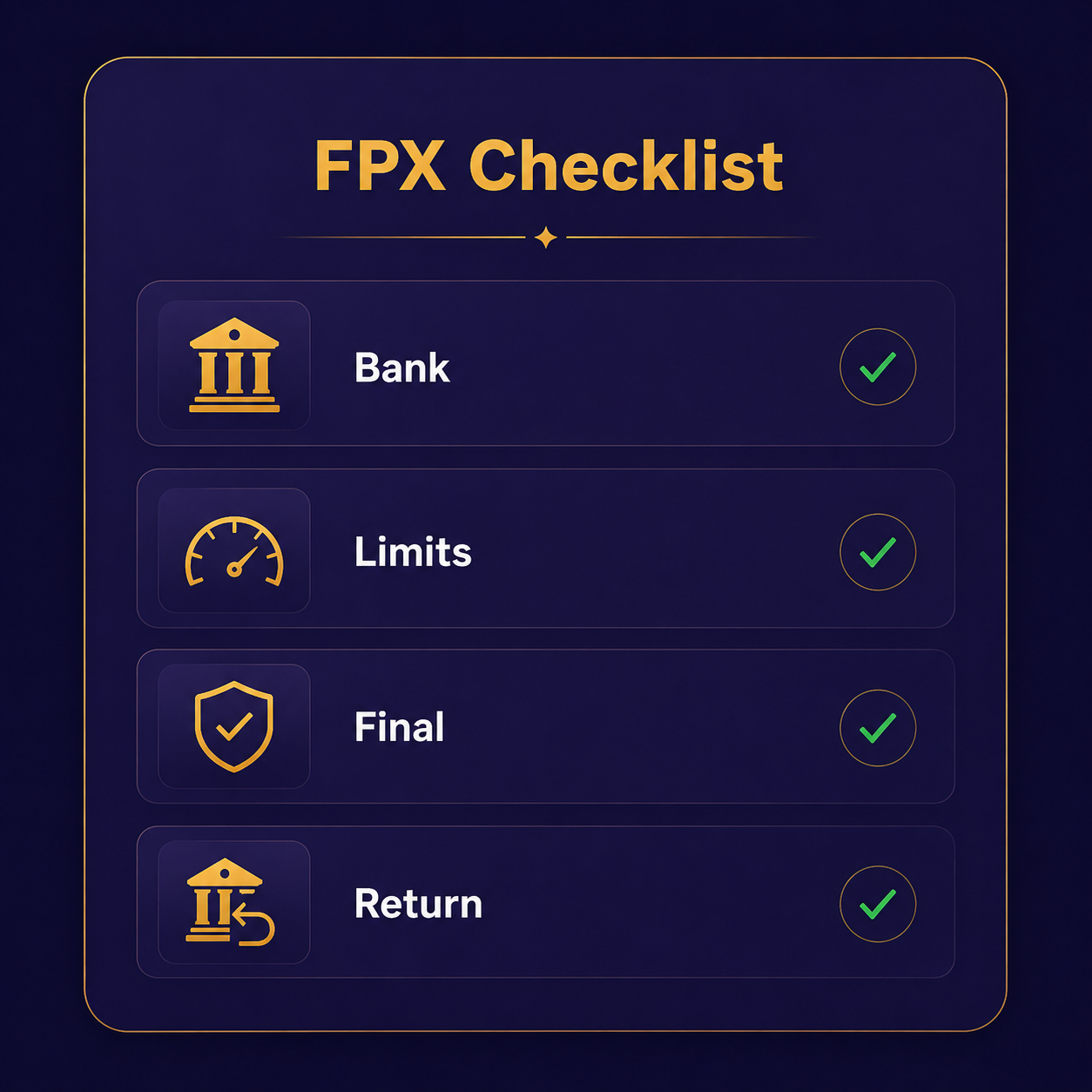 FPX deposit checklist
