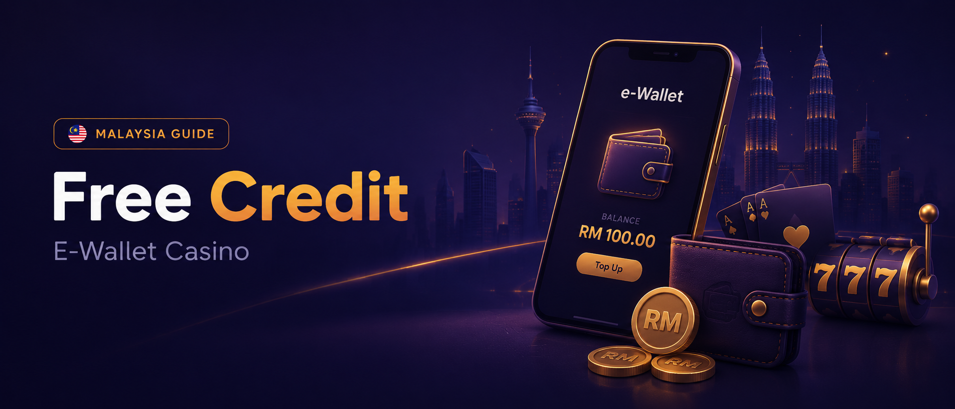 Free credit e-wallet casino Malaysia banner
