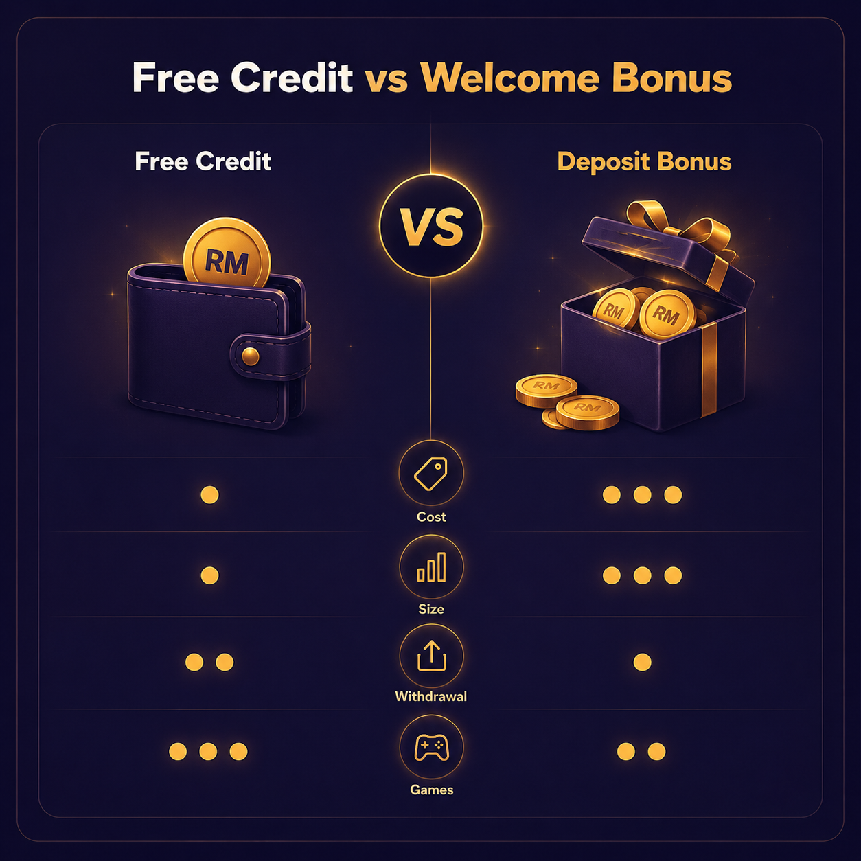 Free credit vs deposit bonus comparison